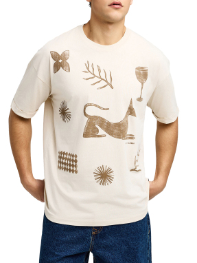 ΑΝΔΡΙΚΟ T-SHIRT ΜΕ ΤΥΠΩΜΑ | Εκρού XL