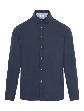 ΑΝΔΡΙΚΟ ΛΙΝΟ ΠΟΥΚΑΜΙΣΟ | Μπλε Σκούρο L