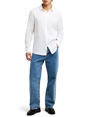 ΑΝΔΡΙΚΟ ΛΙΝΟ ΠΟΥΚΑΜΙΣΟ | Λευκό L