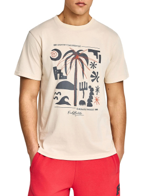 ΑΝΔΡΙΚΟ T-SHIRT ΜΕ ΤΥΠΩΜΑ | Εκρού XL
