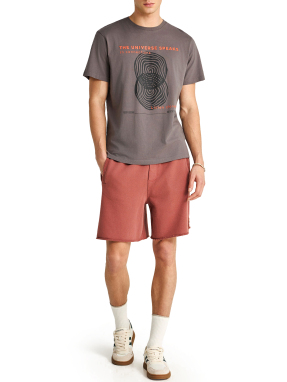 ΑΝΔΡΙΚΟ T-SHIRT ΜΕ ΤΥΠΩΜΑ | Γκρι Σκούρο XL