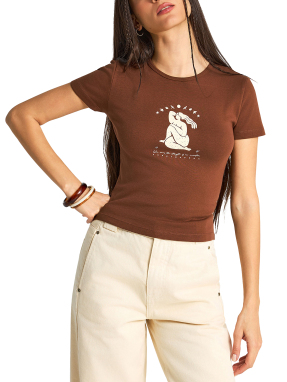 ΓΥΝΑΙΚΕΙΟ T-SHIRT | Καφέ XL