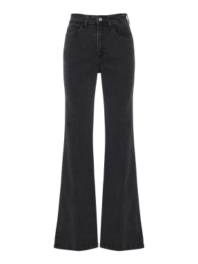 ΓΥΝΑΙΚΕΙΟ DENIM ΠΑΝΤΕΛΟΝΙ MID-RISE SKINNY FLARE | Μαύρο 30