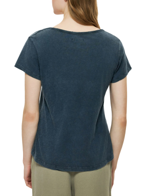 ΓΥΝΑΙΚΕΙΟ T-SHIRT ΜΕ V ΛΑΙΜΟΚΟΨΗ | Μπλε Σκούρο XS