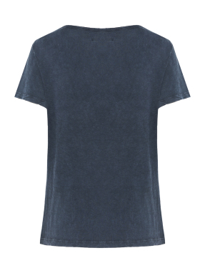 ΓΥΝΑΙΚΕΙΟ T-SHIRT ΜΕ V ΛΑΙΜΟΚΟΨΗ | Μπλε Σκούρο XS