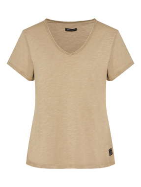ΓΥΝΑΙΚΕΙΟ T-SHIRT ΜΕ V ΛΑΙΜΟΚΟΨΗ | Καφέ L