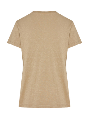 ΓΥΝΑΙΚΕΙΟ T-SHIRT ΜΕ V ΛΑΙΜΟΚΟΨΗ | Καφέ S