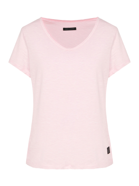 ΓΥΝΑΙΚΕΙΟ T-SHIRT ΜΕ V ΛΑΙΜΟΚΟΨΗ | Ροζ Ανοιχτό XS