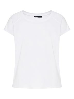 ΓΥΝΑΙΚΕΙΟ T-SHIRT ΜΕ ΣΤΡΟΓΓΥΛΗ ΛΑΙΜΟΚΟΨΗ | Λευκό S
