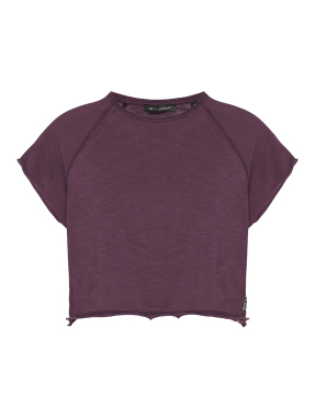 ΓΥΝΑΙΚΕΙΟ CROPPED T-SHIRT | Μωβ Σκούρο XS