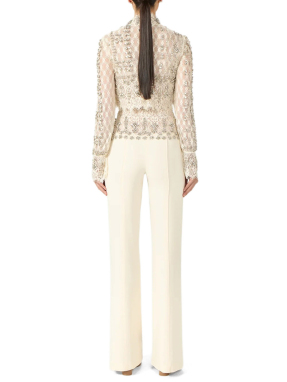 ΓΥΝΑΙΚΕΙΟ ΤΟΠ ΜΕ ΔΑΝΤΕΛΑ DARIE | Εκρού OFF WHITE FR 40