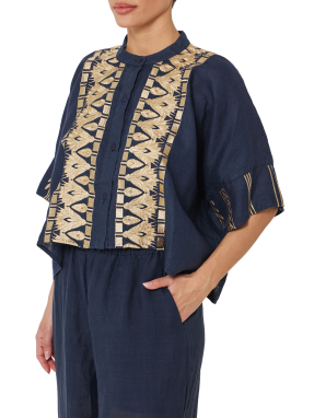 ΓΥΝΑΙΚΕΙΟ ΠΟΥΚΑΜΙΣΟ PAPYRUS CROPPED | Μπλε XS