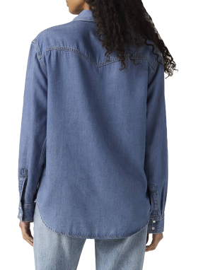 ΓΥΝΑΙΚΕΙΟ DENIM ΠΟΥΚΑΜΙΣΟ TEODORA WESTERN | Μπλε S