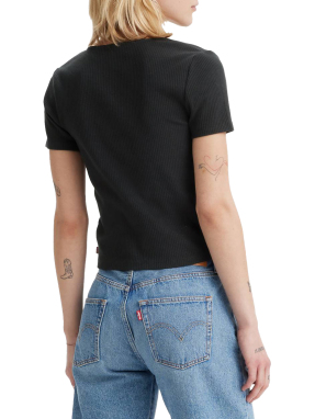 ΓΥΝΑΙΚΕΙΟ V T-SHIRT ΜΕ ΚΟΥΜΠΙΑ | Μαύρο S