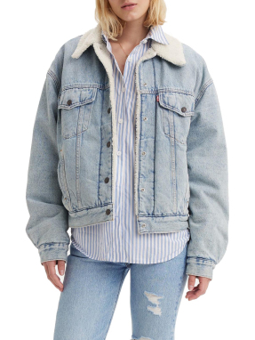 ΓΥΝΑΙΚΕΙΟ DENIM JACKET 90'S SHERPA TRUCKER | Γαλάζιο S