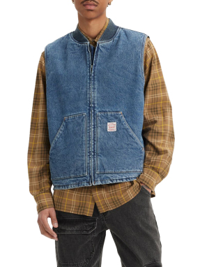 ΑΝΔΡΙΚΟ DENIM ΓΙΛΕΚΟ ΜΕ ΦΕΡΜΟΥΑΡ | Μπλε L