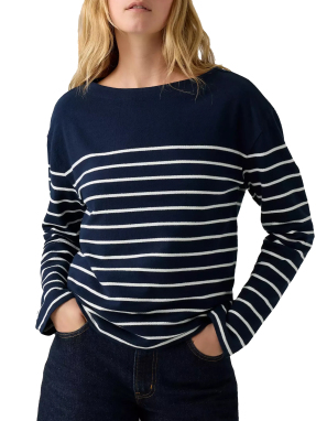 ΓΥΝΑΙΚΕΙΑ ΜΑΚΡΥΜΑΝΙΚΗ ΜΠΛΟΥΖΑ MARIN | Μπλε Σκούρο XS