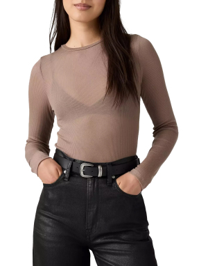 ΓΥΝΑΙΚΕΙΑ ΜΑΚΡΥΜΑΝΙΚΗ ΜΠΛΟΥΖΑ SHEER | Μπεζ S