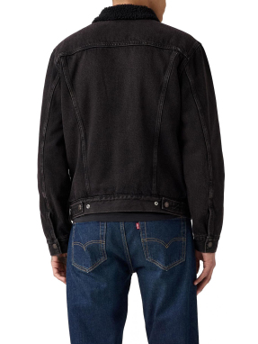 ΑΝΔΡΙΚΟ DENIM JACKET SHERPA TRUCKER | Μαύρο S