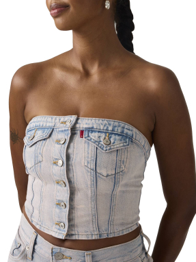 ΓΥΝΑΙΚΕΙΟ DENIM ΤΟΠ | Γαλάζιο S