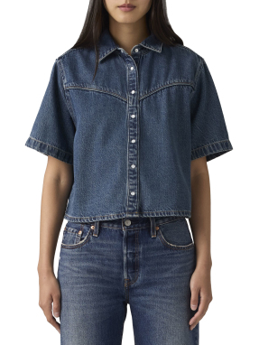 ΓΥΝΑΙΚΕΙΟ DENIM ΚΟΝΤΟΜΑΝΙΚΟ ΠΟΥΚΜΙΣΟ | Μπλε Σκούρο S
