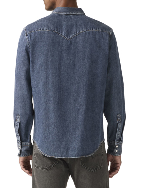 ΑΝΔΡΙΚΟ DENIM ΠΟΥΚΑΜΙΣΟ | Μπλε Σκούρο XXL