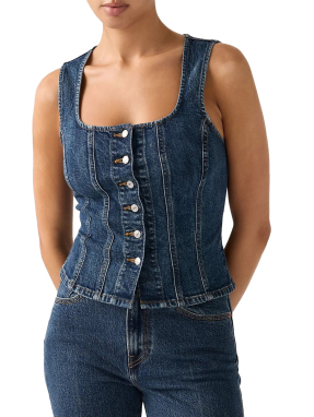 ΓΥΝΑΙΚΕΙΟ DENIM ΓΙΛΕΚΟ | Μπλε Σκούρο S