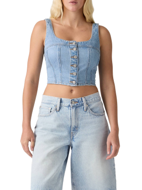 ΓΥΝΑΙΚΕΙΟ DENIM ΤΟΠ AUDRA | Γαλάζιο S