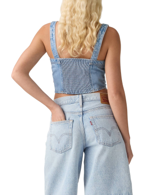 ΓΥΝΑΙΚΕΙΟ DENIM ΤΟΠ AUDRA | Γαλάζιο S