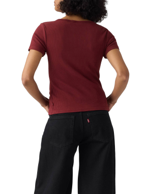 ΓΥΝΑΙΚΕΙΟ T-SHIRT ΜΕ ΚΟΥΜΠΙΑ | Μπορντό S