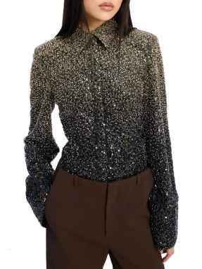 ΓΥΝΑΙΚΕΙΟ ΠΟΥΚΑΜΙΣΟ | Μαύρο-Χρυσό EU 40