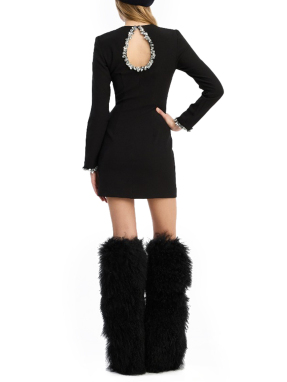 ΜΙΝΙ ΜΑΚΡΥΜΑΝΙΚΟ ΦΟΡΕΜΑ | Μαύρο EU 36