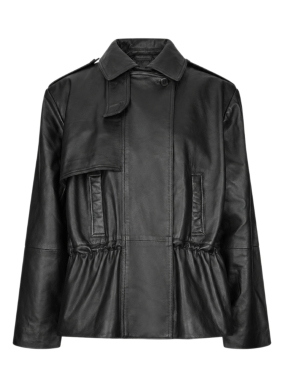 ΓΥΝΑΙΚΕΙΟ ΔΕΡΜΑΤΙΝΟ JACKET | Μαύρο 100 EU 34