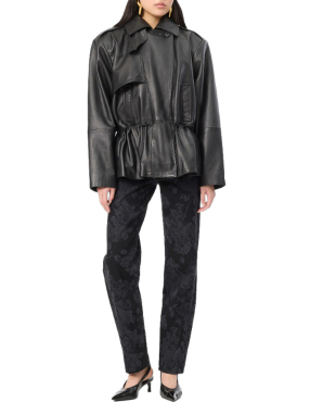 ΓΥΝΑΙΚΕΙΟ ΔΕΡΜΑΤΙΝΟ JACKET | Μαύρο 100 EU 34