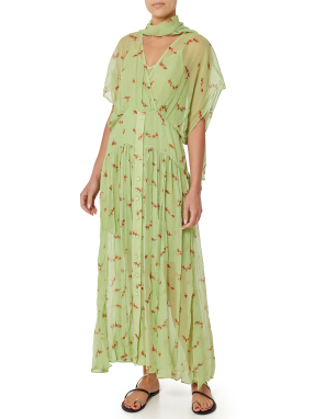 ΜΑΞΙ ΦΟΡΕΜΑ TEXTURED SILK GEORGETTE | Πράσινο EU 38