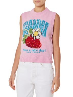 ΓΥΝΑΙΚΕΙΟ ΤΟΠ GRAPHIC WOOL VEST | Ροζ M