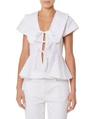 ΓΥΝΑΙΚΕΙΟ ΤΟΠ COMPACT POPLIN COLLAR | Λευκό EU 40