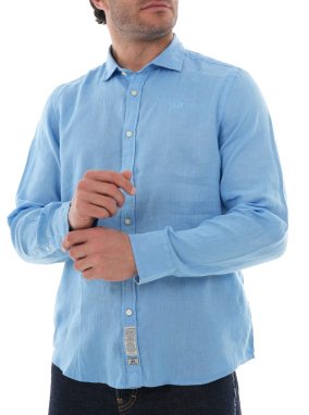 ΑΝΔΡΙΚΟ ΛΙΝΟ ΠΟΥΚΑΜΙΣΟ | Γαλάζιο XXL