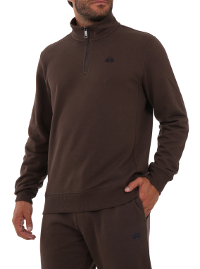 ΑΝΔΡΙΚΟ ΦΟΥΤΕΡ HALF-ZIP | Καφέ 04212 L