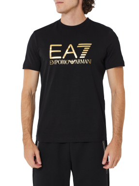 ΑΝΔΡΙΚΟ T-SHIRT ΜΕ ΛΟΓΟΤΥΠΟ | Μαύρο-Χρυσό M