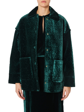 ΓΥΝΑΙΚΕΙΟ VELVET JACKET BOTANICAL | Πράσινο Σκούρο IT 42