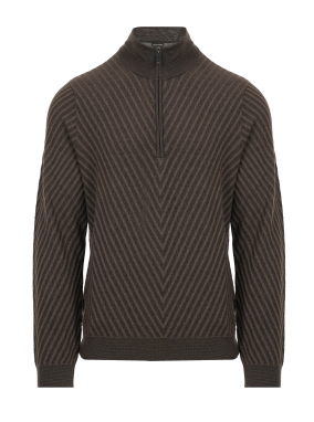 ΑΝΔΡΙΚΟ HALF-ZIP ΠΟΥΛΟΒΕΡ | Καφέ Σκούρο XL