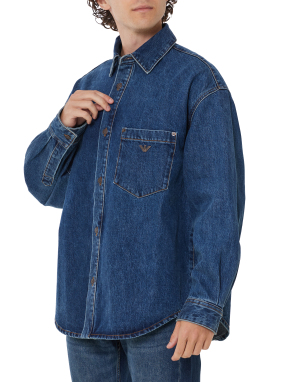 ΑΝΔΡΙΚΟ DENIM ΠΟΥΚΑΜΙΣΟ | Μπλε Σκούρο M