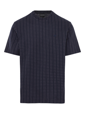 ΑΝΔΡΙΚΟ JACQUARD T-SHIRT | Μπλε Σκούρο XXL