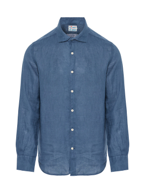 ΑΝΔΡΙΚΟ ΛΙΝΟ ΠΟΥΚΑΜΙΣΟ | Μπλε Σκούρο XXL