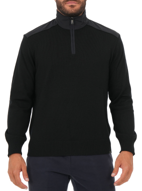 ΑΝΔΡΙΚΟ ΠΟΥΛΟΒΕΡ HALF - ZIP | Μαύρο 11 XL