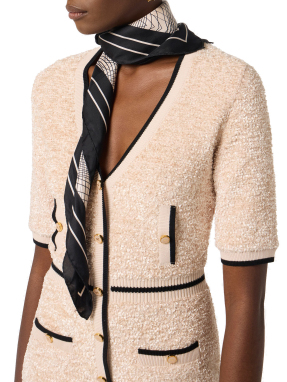 ΓΥΝΑΙΚΕΙΟ ΜΕΤΑΞΩΤΟ ΦΟΥΛΑΡΙ | Ασπρόμαυρο ONE SIZE