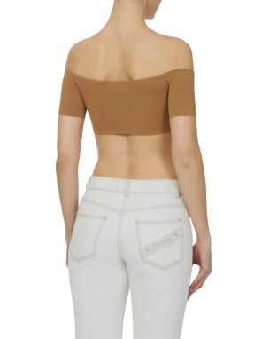 ΓΥΝΑΙΚΕΙΟ CROPPED ΤΟΠ | Καφέ IT 46
