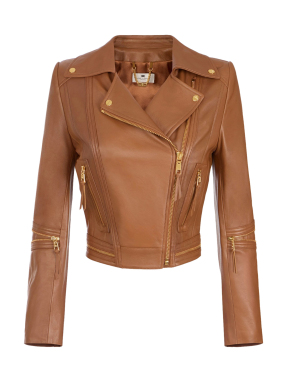 ΓΥΝΑΙΚΕΙΟ ΔΕΡΜΑΤΙΝΟ JACKET | Καφέ IT 44