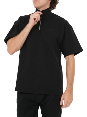 ΑΝΔΡΙΚΟ HALF-ZIP T-SHIRT | Μαύρο L